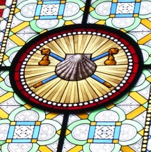 Stainglass window inside Santuario de Peregrina, Pontevedra