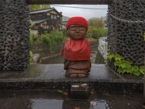 A jizo statue - taken with the GoPro because it was pouring with rain at this point!